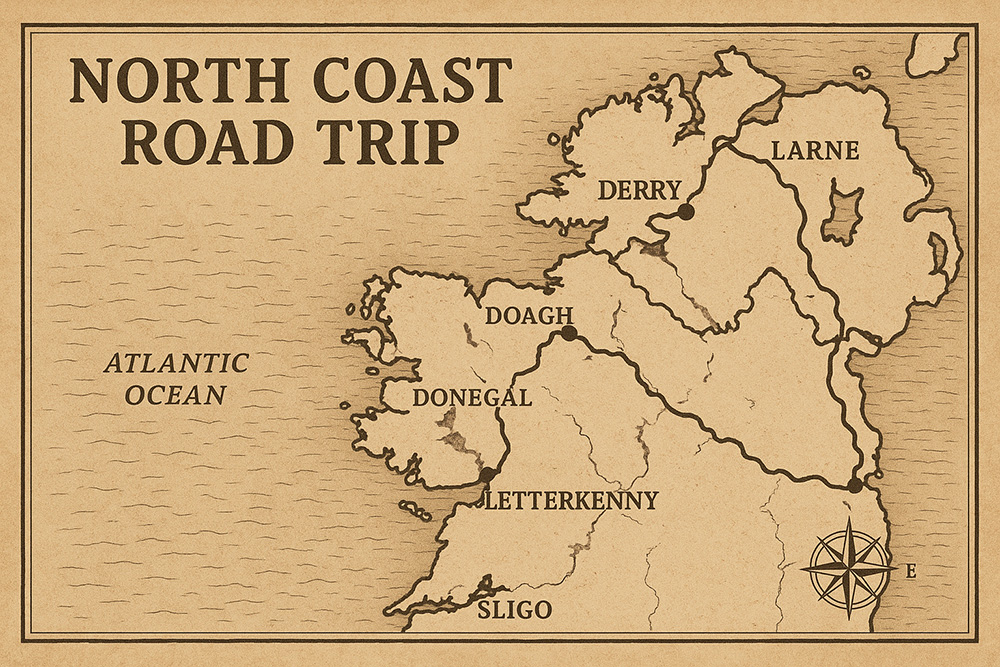 Map of the north of Ireland
